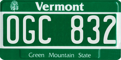 VT license plate OGC832