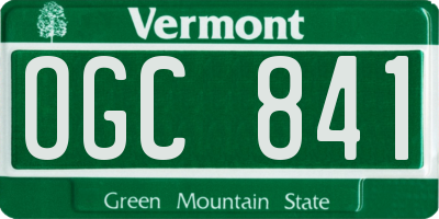 VT license plate OGC841