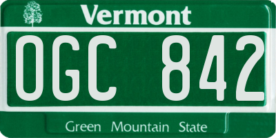 VT license plate OGC842