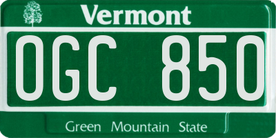 VT license plate OGC850