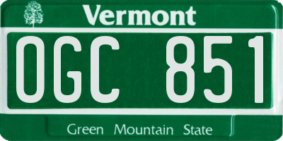 VT license plate OGC851
