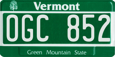 VT license plate OGC852