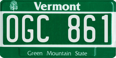 VT license plate OGC861