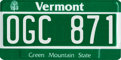 VT license plate OGC871