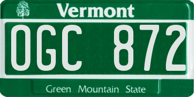 VT license plate OGC872