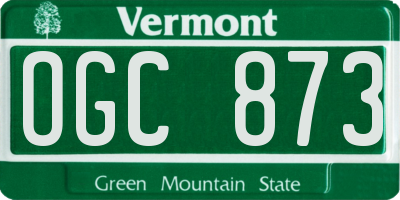 VT license plate OGC873