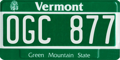 VT license plate OGC877