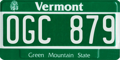VT license plate OGC879