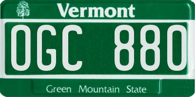 VT license plate OGC880