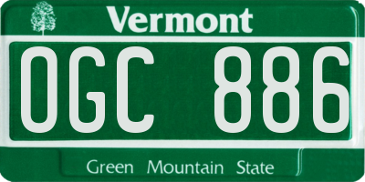VT license plate OGC886