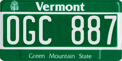 VT license plate OGC887