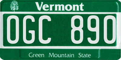 VT license plate OGC890