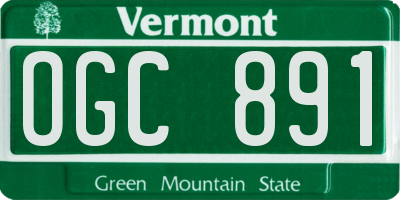 VT license plate OGC891