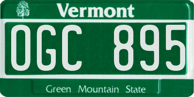 VT license plate OGC895