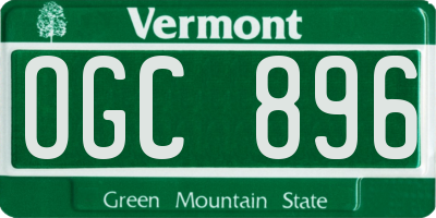VT license plate OGC896