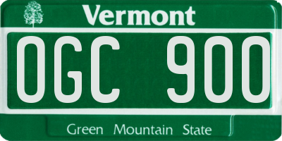VT license plate OGC900