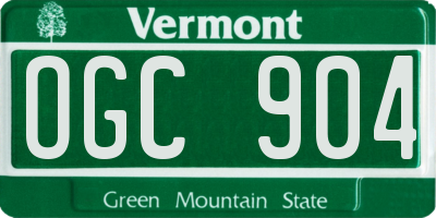 VT license plate OGC904