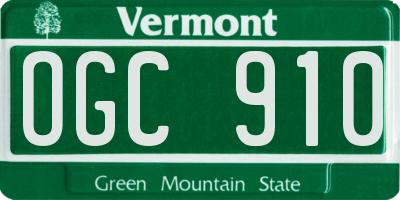VT license plate OGC910