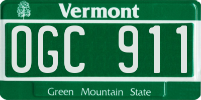 VT license plate OGC911