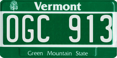 VT license plate OGC913
