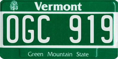 VT license plate OGC919