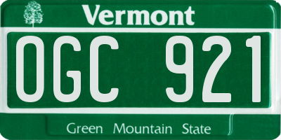 VT license plate OGC921