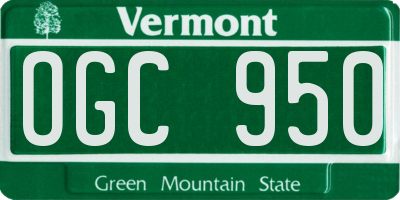 VT license plate OGC950