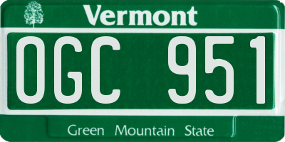 VT license plate OGC951