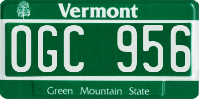 VT license plate OGC956