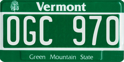 VT license plate OGC970