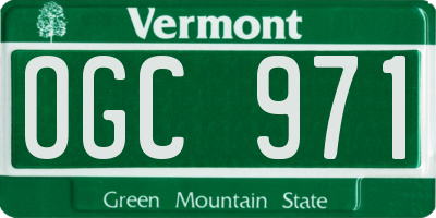 VT license plate OGC971
