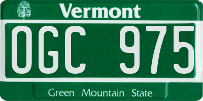 VT license plate OGC975