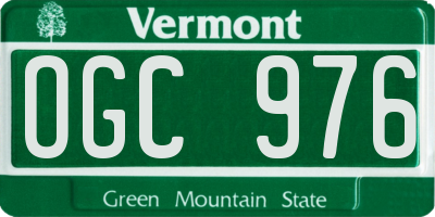 VT license plate OGC976
