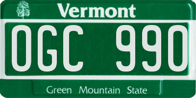 VT license plate OGC990