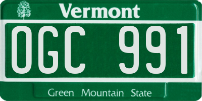 VT license plate OGC991