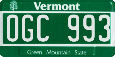 VT license plate OGC993