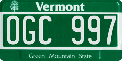 VT license plate OGC997