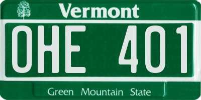 VT license plate OHE401