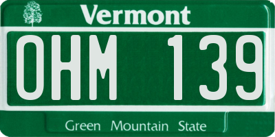 VT license plate OHM139
