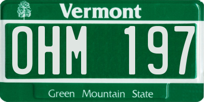 VT license plate OHM197