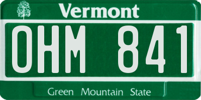 VT license plate OHM841