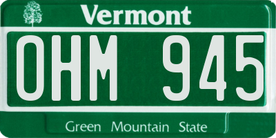 VT license plate OHM945