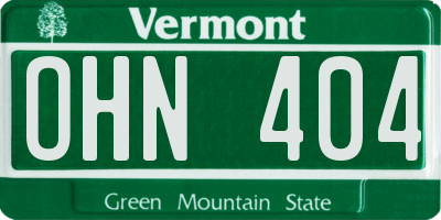 VT license plate OHN404