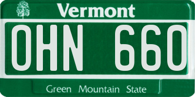 VT license plate OHN660