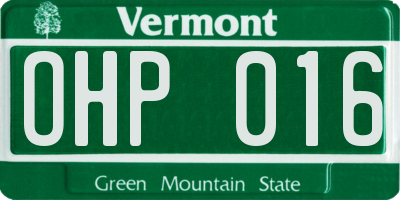 VT license plate OHP016