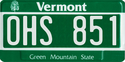 VT license plate OHS851