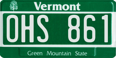 VT license plate OHS861