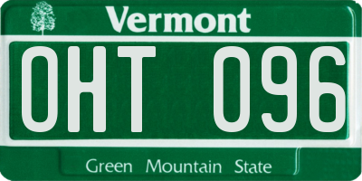 VT license plate OHT096
