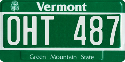 VT license plate OHT487