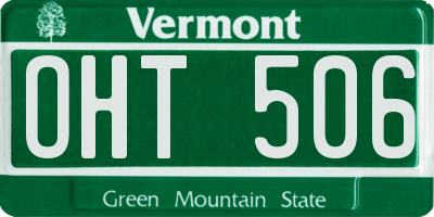 VT license plate OHT506